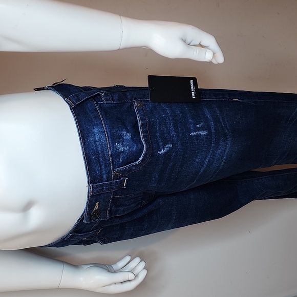 TRUE RELIGION BLUE JEANS, "RICKY RLEAXED STRAIGHT", SIZE W 31, IN-SEAM 34 - Picture 3 of 16